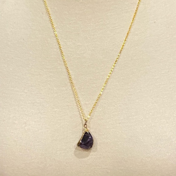 3/$50 Purple Amethysts with gold fill chain - Picture 3 of 10